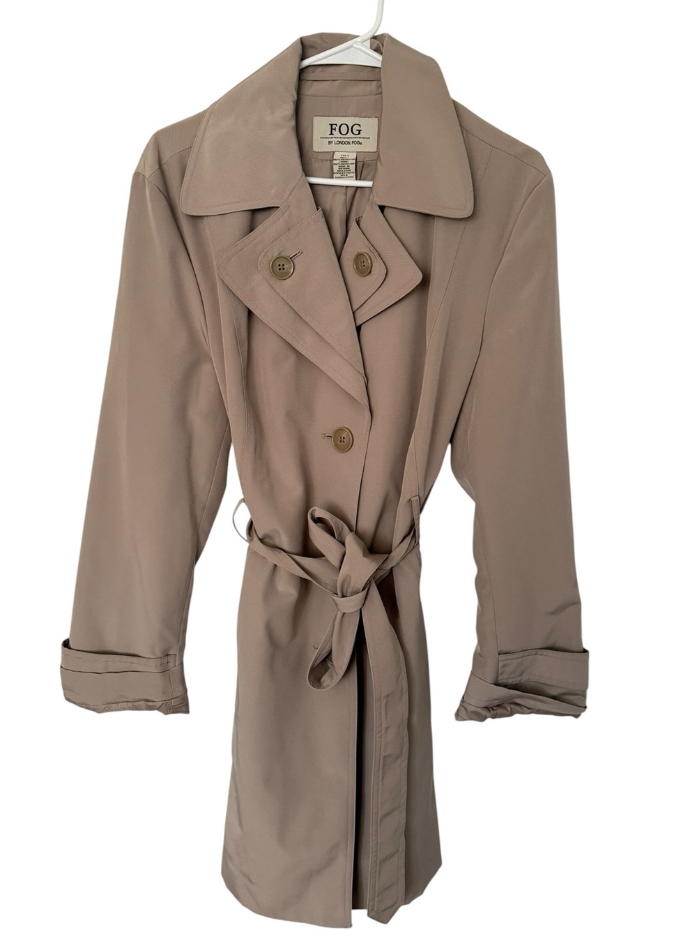 London Fog Tan Belted & Tailored Women’s Streetwear Classic Trench Coat size XL